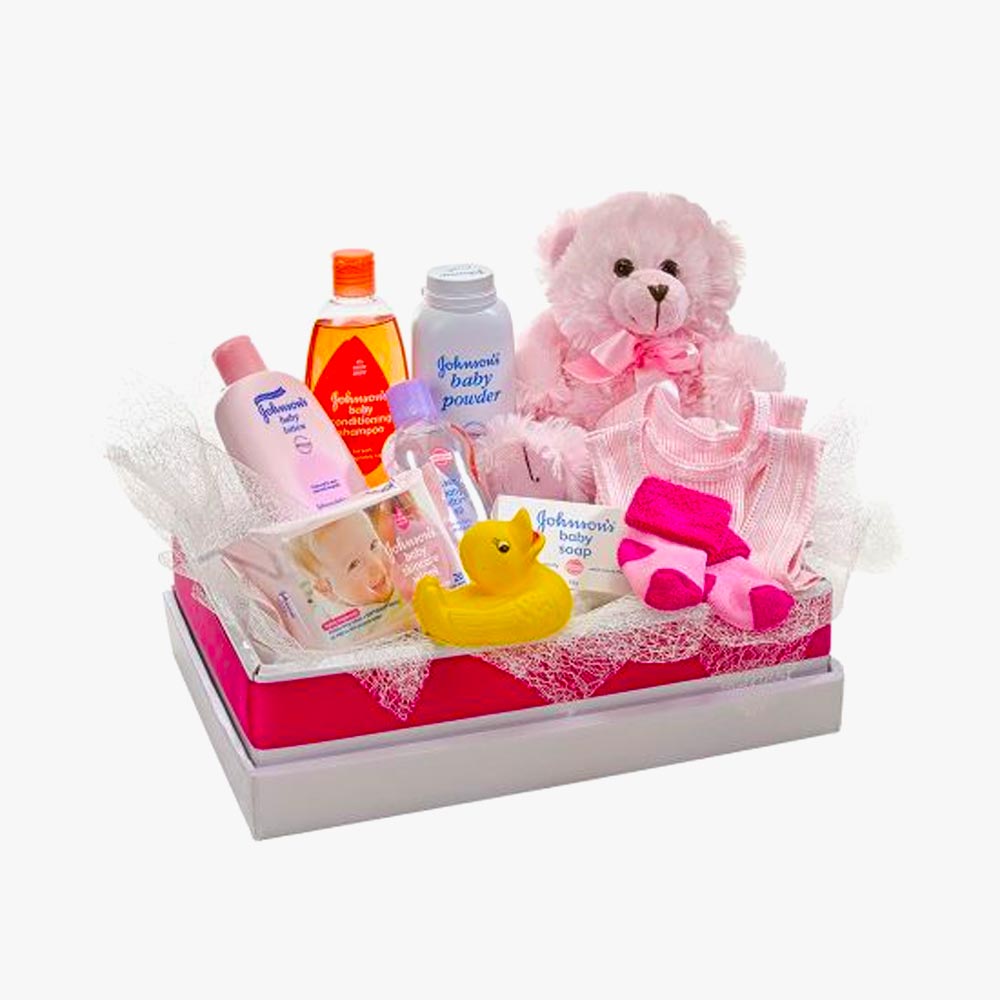 Teddy Bear with a Selection of Baby Care Goods