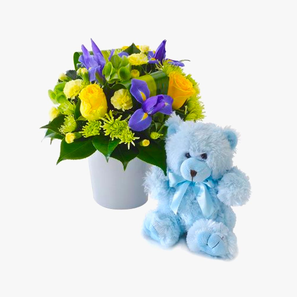 Thomas – Bright Mixed Arrangement with a Teddy Bear