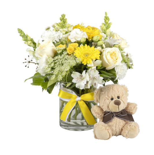 Always Be My Baby Flower Arrangement and Teddy
