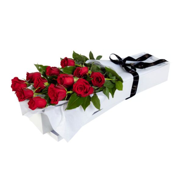 Dozen 12 Red Roses in Presentation Box