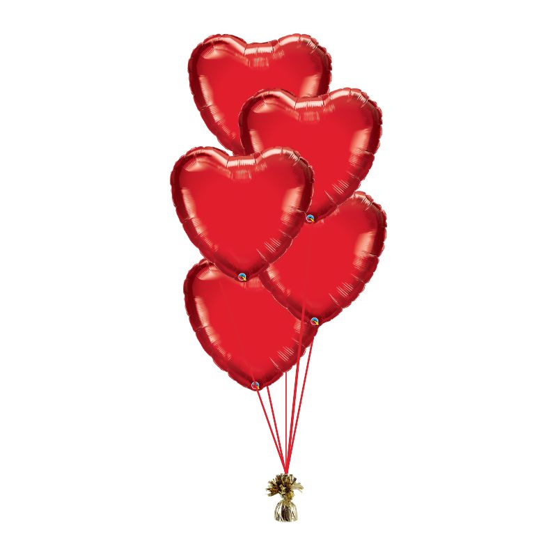 Valentines Day Cloud of Hearts Helium Balloon Bouquet Red