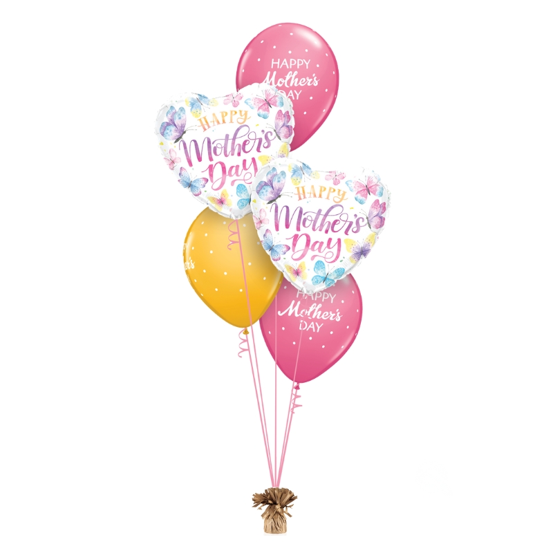 Helium Balloon Bouquet – Happy Mother’s Day Watercolour Butterflies