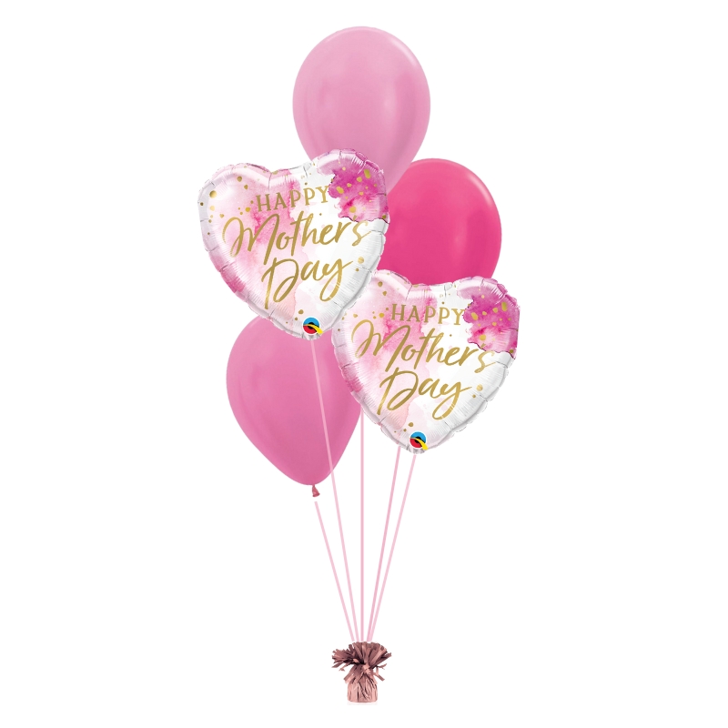 Helium Balloon Bouquet – Happy Mother’s Day Watercolour Pink
